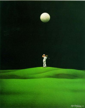 Obra contemporánea nombrada « Golf nocturne 1988 », Hecho por LUIGI CASTIGLIONI