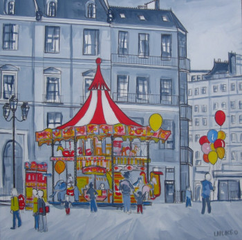 Obra contemporánea nombrada « tableau manege a paris », Hecho por OLIVIER LAPLACE