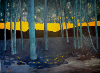 Obra contemporánea nombrada « Aux bouleaux », Hecho por NICOLE DESDOUET