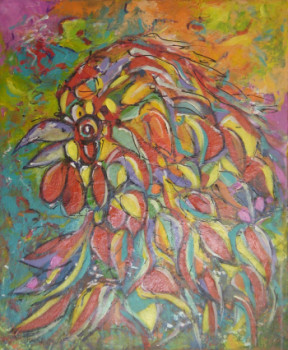 Obra contemporánea nombrada « COQ EN COULEUR », Hecho por MIREILLE MAURY