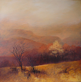 Obra contemporánea nombrada « arbre jaune », Hecho por YVES OGIER