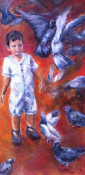 Obra contemporánea nombrada « les pigeons », Hecho por ANNAGOL