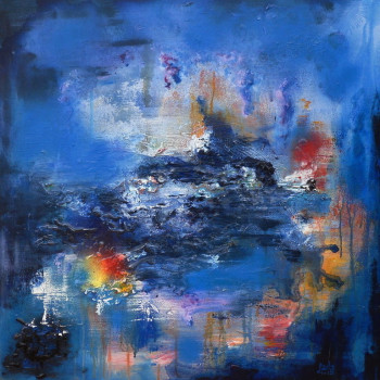 Obra contemporánea nombrada « Symphonie en bleu 1-12 », Hecho por ANDY BLEU
