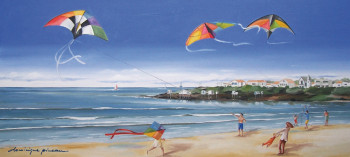 Obra contemporánea nombrada « Les cerfs volants », Hecho por DOMINIQUE PINEAU