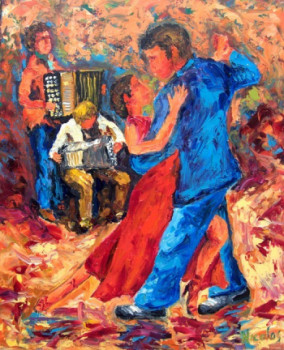 Obra contemporánea nombrada « Tango », Hecho por BERNARD NICOLAS