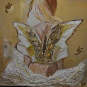 Obra contemporánea nombrada « le papillon », Hecho por KATIA FRAZIER