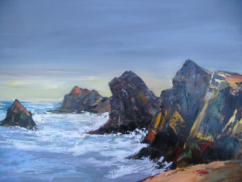 Obra contemporánea nombrada « rochers à Ouessant », Hecho por ALAIN COJAN