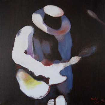 Obra contemporánea nombrada « Guitariste dans la lumière », Hecho por MICHEL COPIN