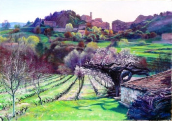 Obra contemporánea nombrada « Matin mauve », Hecho por TOINE