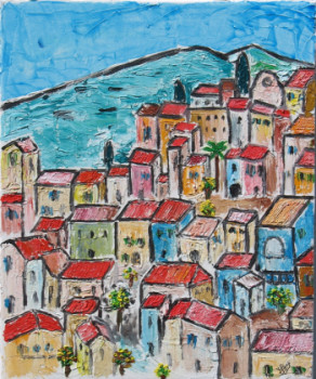 Obra contemporánea nombrada « Bormes les Mimosas », Hecho por MICHEL GAY