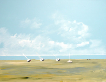 Obra contemporánea nombrada « Marée basse à Brehec », Hecho por BERNARD CAHUE