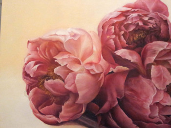 Obra contemporánea nombrada « Coeur de Pivoines », Hecho por SYLVIE PIOLI