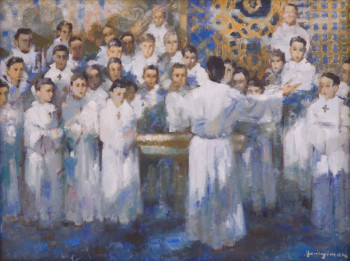 Obra contemporánea nombrada « 00185 - Les choristes », Hecho por HENRY SIMON