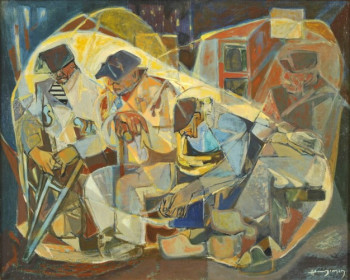 Obra contemporánea nombrada « 00540 - Les vieux loups de mer », Hecho por HENRY SIMON