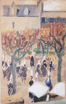 Obra contemporánea nombrada « 01663 - Les bigoudennes », Hecho por HENRY SIMON