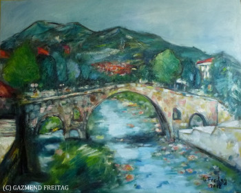 Obra contemporánea nombrada « Le pont de pierre de Prizren », Hecho por GAZMEND FREITAG