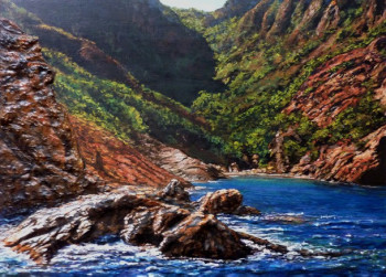 Obra contemporánea nombrada « les rochers de scandola », Hecho por VIRGINIE TRABAUD