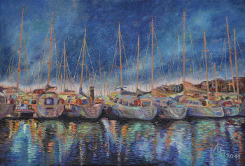 Obra contemporánea nombrada « Bateaux », Hecho por LIUBOV