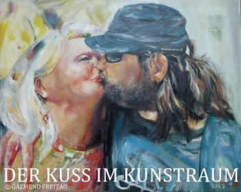 Obra contemporánea nombrada « LE BAISER AU "KUNSTRAUM", Vienne », Hecho por GAZMEND FREITAG