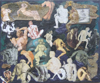 Obra contemporánea nombrada « Hommes assis », Hecho por GAëLLE PEIGNOT