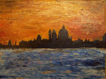 Obra contemporánea nombrada « Venise crepuscule », Hecho por CHRISTOPHE WEIDMANN