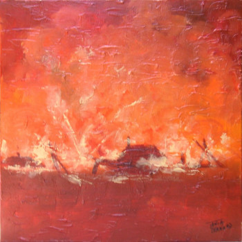Obra contemporánea nombrada « Gone with the fire », Hecho por TANIA BERNARD-SCHUGALTE