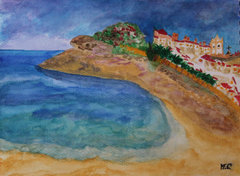 Obra contemporánea nombrada « praia da Luz Algarve », Hecho por   MARIA  COUTINHO   /  MARIA  C.