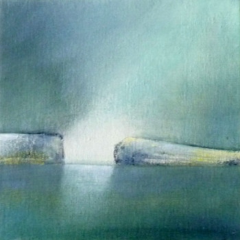 Obra contemporánea nombrada « Matinal gris et vert », Hecho por ELYSABETH BECLIER