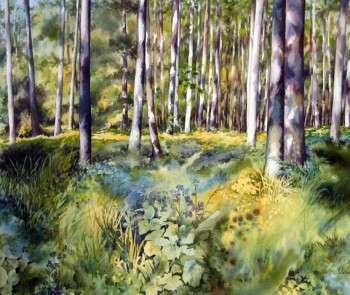 Obra contemporánea nombrada « Promenade en forêt de Rambouillet », Hecho por VAL.H