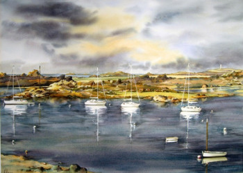Obra contemporánea nombrada « Voiliers sous l'orage », Hecho por VAL.H