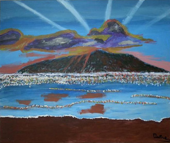 Obra contemporánea nombrada « tropical », Hecho por BENBRAHIM