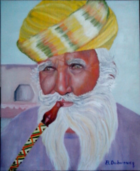 Obra contemporánea nombrada « le rajasthani », Hecho por BRIGITTE DUBREUCQ