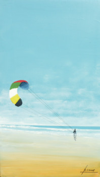 Obra contemporánea nombrada « Kite-surf », Hecho por BERNARD CAHUE