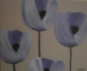 Obra contemporánea nombrada « les tulipes mauves », Hecho por CATHERINE NICOLAS