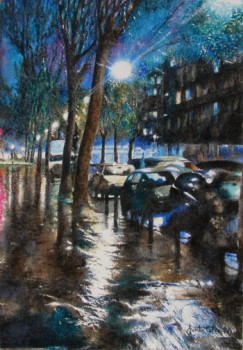 Obra contemporánea nombrada « Trottoirs de St Ouen, nocturne », Hecho por JEAN-LUC CELCE