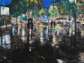 Obra contemporánea nombrada « Porte de clignancourt, Paris XVIII°, nocturne », Hecho por JEAN-LUC CELCE