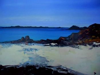 Obra contemporánea nombrada « plage et rochers a kerfissien », Hecho por ALAIN COJAN