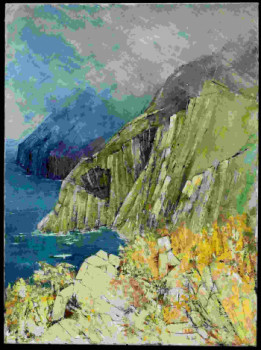 Obra contemporánea nombrada « " Falaises d'Armorique " », Hecho por JAMES BURGEVIN