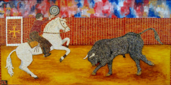 Obra contemporánea nombrada « La corrida », Hecho por NATHALIE JARRIGE