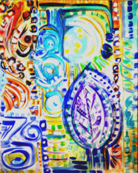 Obra contemporánea nombrada « Vitrail 6 », Hecho por FARIDA LOUNIS