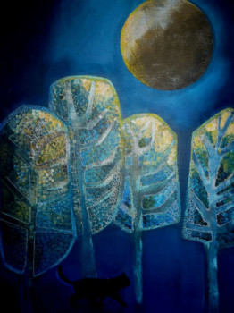 Obra contemporánea nombrada « Clair de lune », Hecho por SANCELME