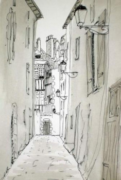 Obra contemporánea nombrada « Bayonne - La place Lacarre », Hecho por GUILLOU