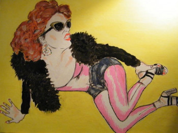 Obra contemporánea nombrada « Down Pin Up », Hecho por JUGURTHA