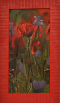 Obra contemporánea nombrada « Bouquet de coquelicots », Hecho por GABRIEL MONTOYA