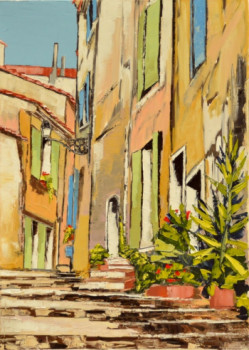 Obra contemporánea nombrada « COULEURS D'UNE RUELLE A FAYENCE (83) », Hecho por JIEL