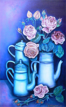 Obra contemporánea nombrada « Les cafetières de ROSE », Hecho por ABERNARDO