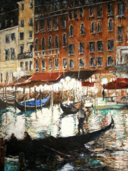 Obra contemporánea nombrada « Venezia, riva del vin », Hecho por JEAN-LUC CELCE