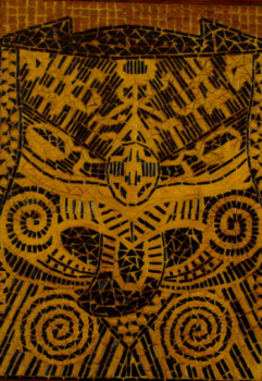 Obra contemporánea nombrada « Masque Africain », Hecho por NATHALIE JARRIGE