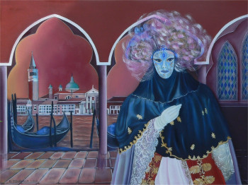 Obra contemporánea nombrada « Le carnaval à Venise », Hecho por ABERNARDO