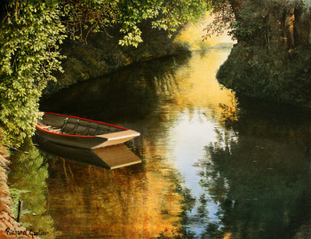 Obra contemporánea nombrada « LUMIERE SUR UNE CONCHE (MARAIS POITEVIN) 2 », Hecho por GAUTIER